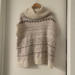 Free People Sleeveless Novelty Cowl Sweater